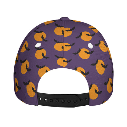 Halloween Bat And Moon Pattern Print Baseball Cap
