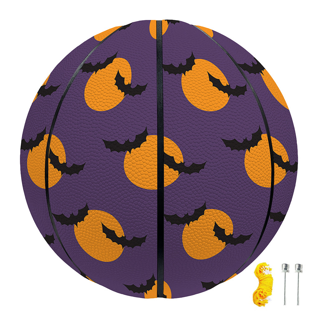 Halloween Bat And Moon Pattern Print Basketball