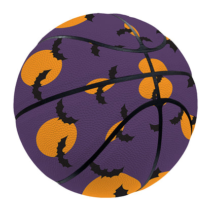 Halloween Bat And Moon Pattern Print Basketball