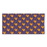 Halloween Bat And Moon Pattern Print Beach Towel