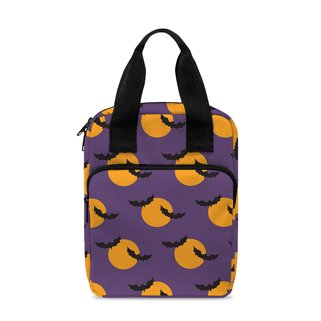 Halloween Bat And Moon Pattern Print Bible Tote Bag