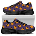 Halloween Bat And Moon Pattern Print Black Chunky Shoes