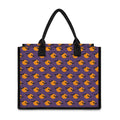 Halloween Bat And Moon Pattern Print Canvas Tote Bag
