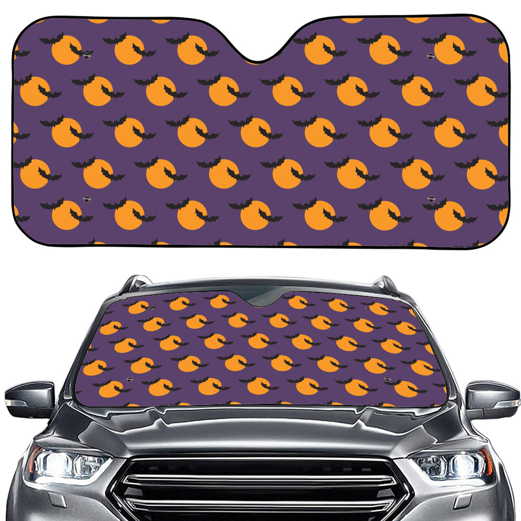 Halloween Bat And Moon Pattern Print Car Windshield Sun Shade