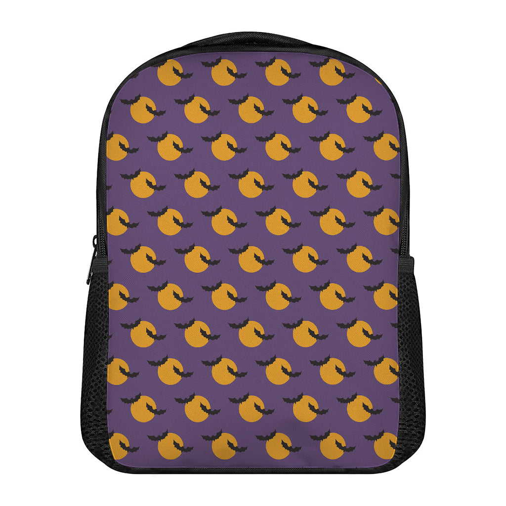Halloween Bat And Moon Pattern Print Casual Backpack