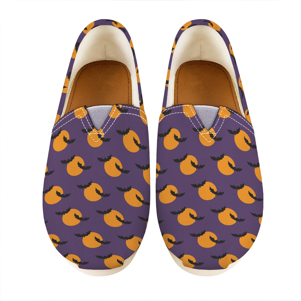 Halloween Bat And Moon Pattern Print Casual Shoes