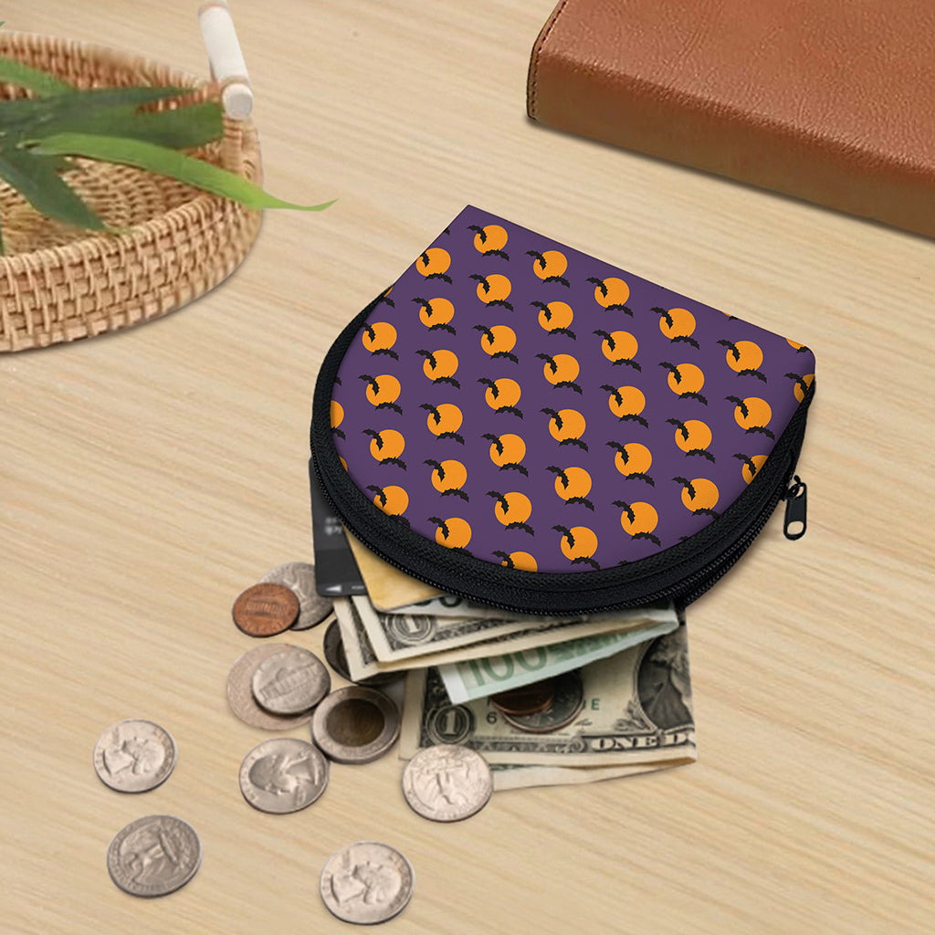 Halloween Bat And Moon Pattern Print Coin Purse