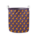 Halloween Bat And Moon Pattern Print Collapsible Laundry Basket