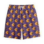 Halloween Bat And Moon Pattern Print Cotton Shorts