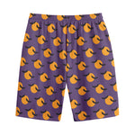 Halloween Bat And Moon Pattern Print Cotton Shorts