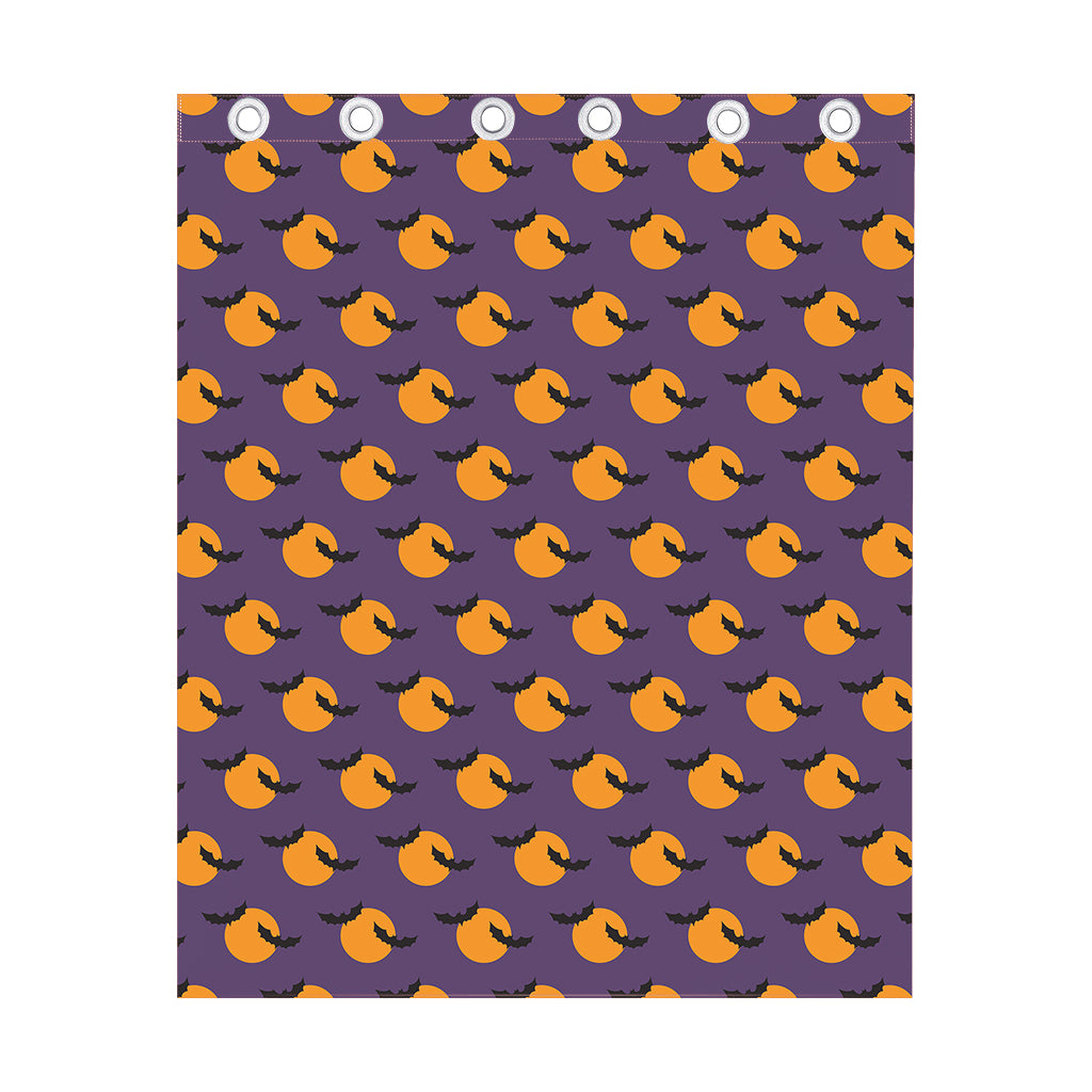 Halloween Bat And Moon Pattern Print Curtain