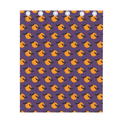 Halloween Bat And Moon Pattern Print Curtain