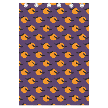 Halloween Bat And Moon Pattern Print Curtain
