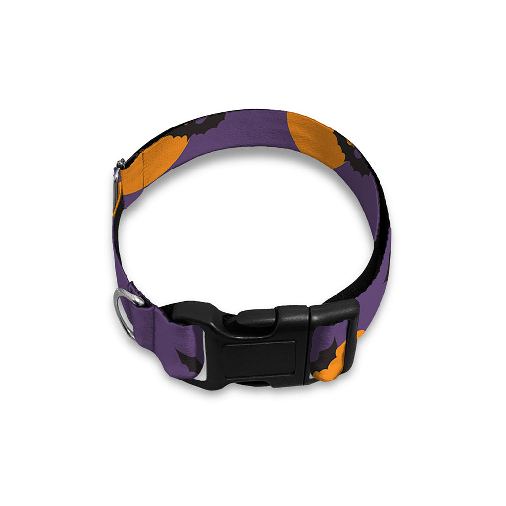 Halloween Bat And Moon Pattern Print Dog Collar