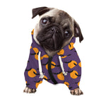 Halloween Bat And Moon Pattern Print Dog Zip Up Hoodie