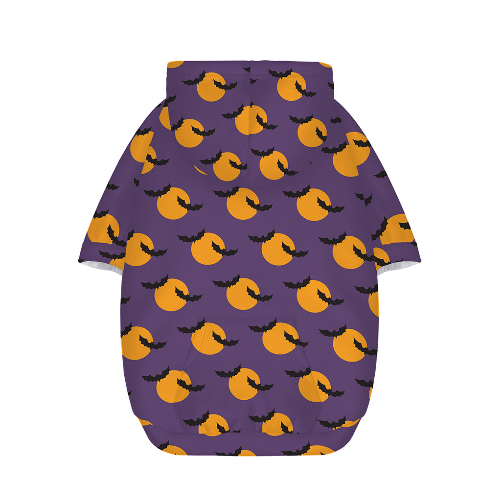 Halloween Bat And Moon Pattern Print Dog Zip Up Hoodie