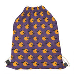 Halloween Bat And Moon Pattern Print Drawstring Bag