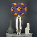 Halloween Bat And Moon Pattern Print Drum Lamp Shade