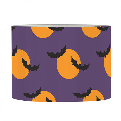 Halloween Bat And Moon Pattern Print Drum Lamp Shade