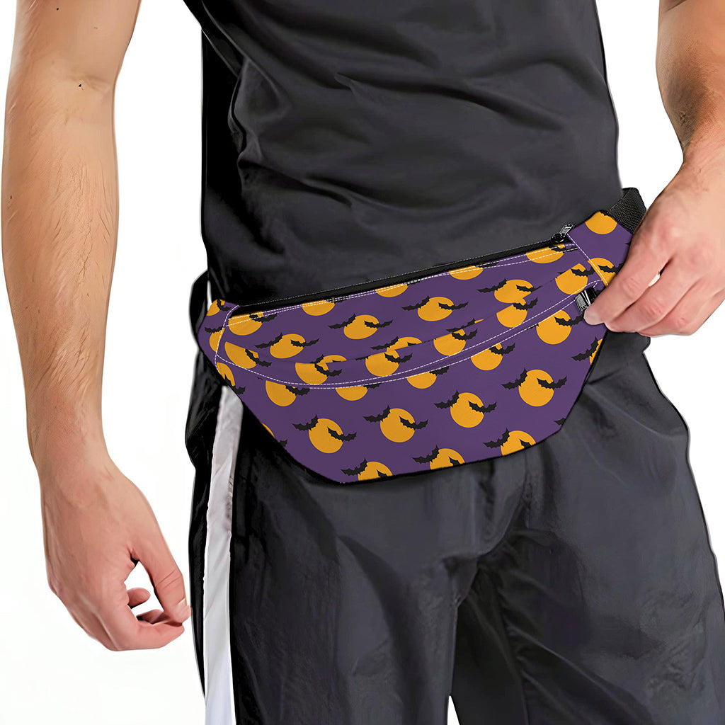 Halloween Bat And Moon Pattern Print Fanny Pack