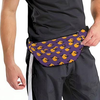 Halloween Bat And Moon Pattern Print Fanny Pack