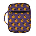 Halloween Bat And Moon Pattern Print Front Pocket Bible Bag
