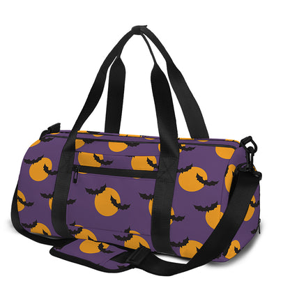 Halloween Bat And Moon Pattern Print Gym Bag