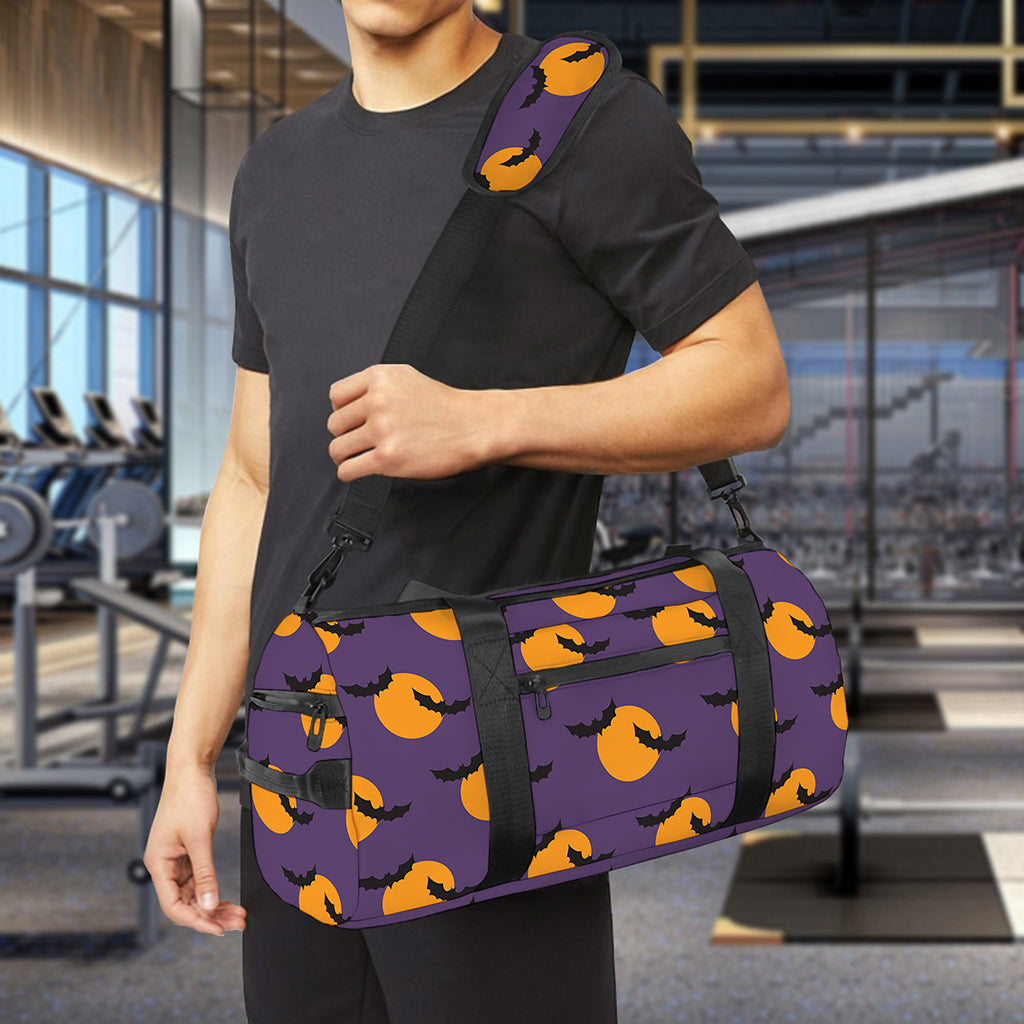 Halloween Bat And Moon Pattern Print Gym Bag