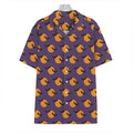 Halloween Bat And Moon Pattern Print Hawaiian Shirt