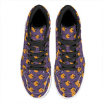 Halloween Bat And Moon Pattern Print High Top Leather Sneakers