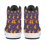 Halloween Bat And Moon Pattern Print High Top Leather Sneakers