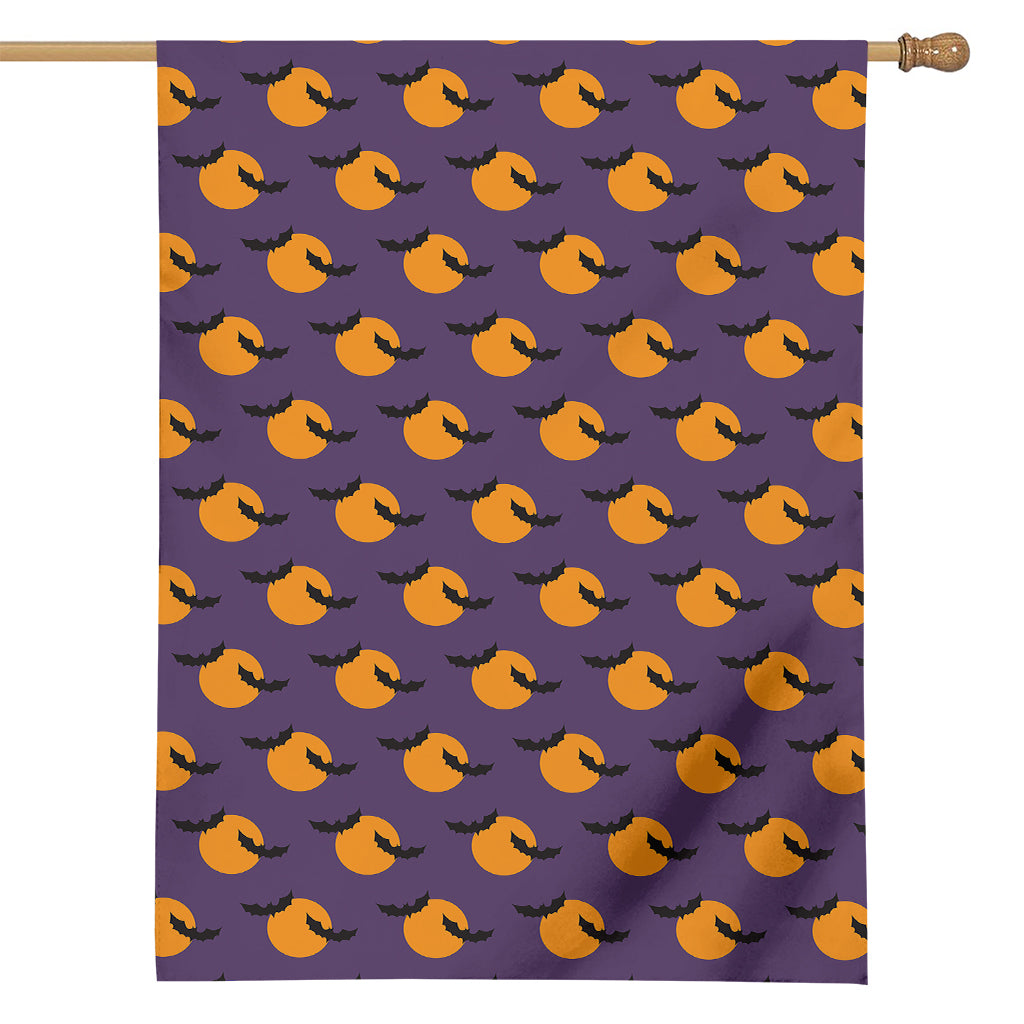 Halloween Bat And Moon Pattern Print House Flag
