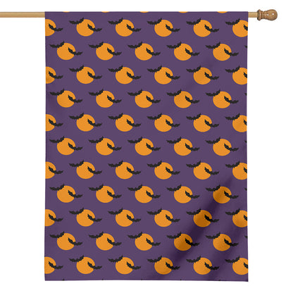 Halloween Bat And Moon Pattern Print House Flag