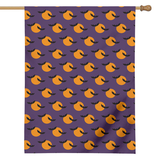 Halloween Bat And Moon Pattern Print House Flag