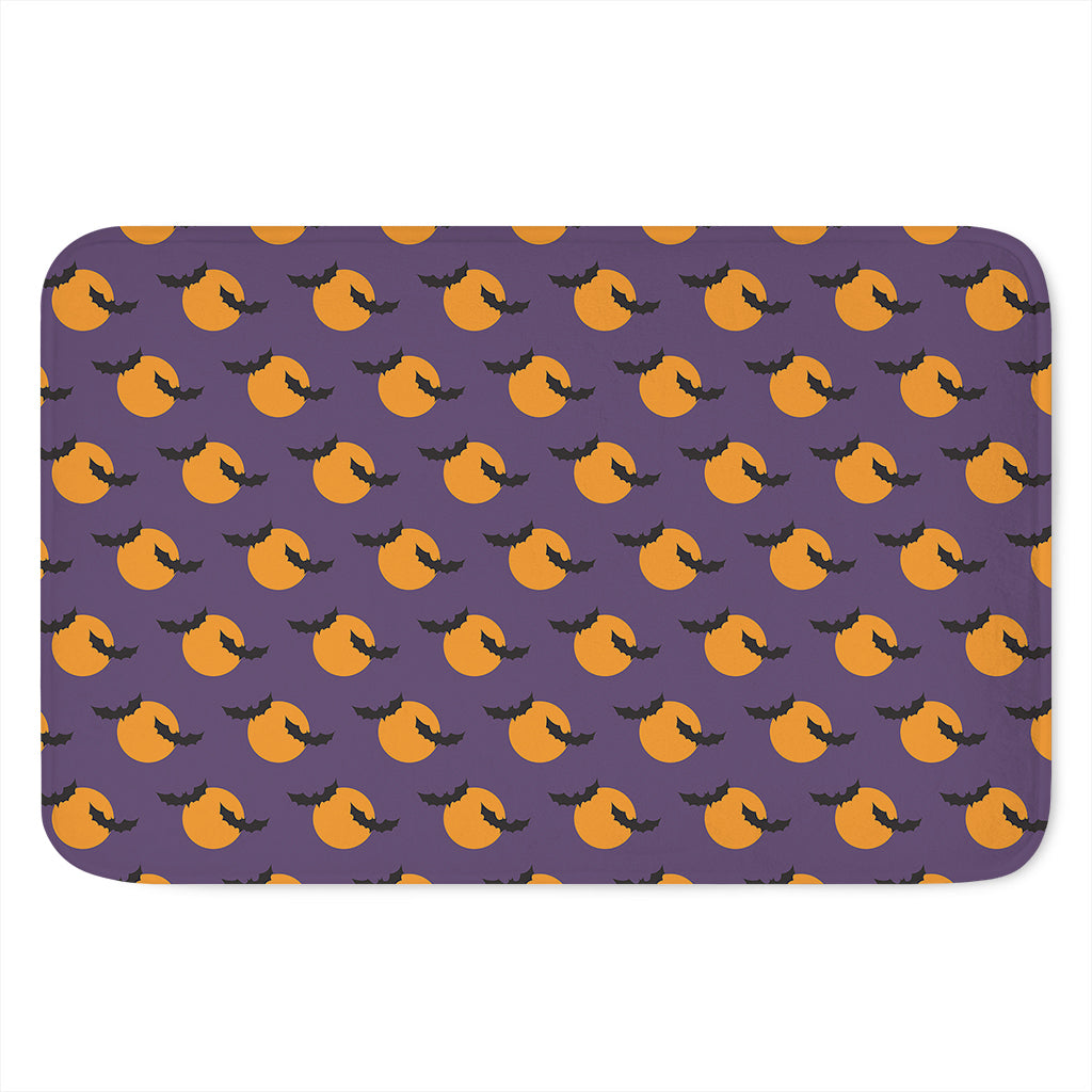 Halloween Bat And Moon Pattern Print Indoor Door Mat