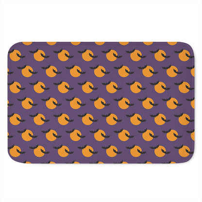 Halloween Bat And Moon Pattern Print Indoor Door Mat