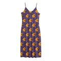Halloween Bat And Moon Pattern Print Jersey Midi Cami Dress