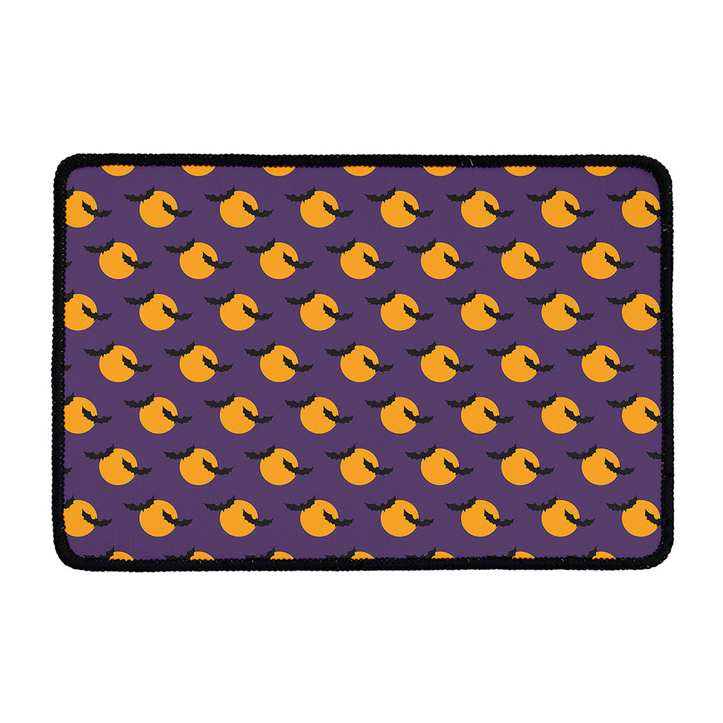 Halloween Bat And Moon Pattern Print Kitchen Mat