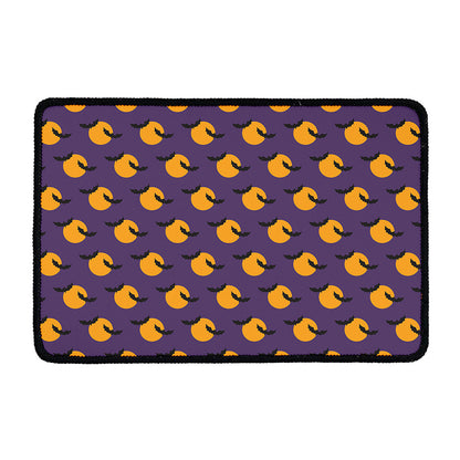Halloween Bat And Moon Pattern Print Kitchen Mat
