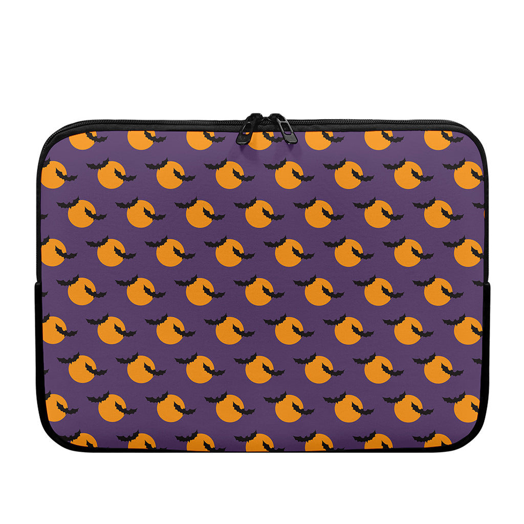 Halloween Bat And Moon Pattern Print Laptop Sleeve