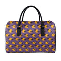 Halloween Bat And Moon Pattern Print Leather Duffel Bag