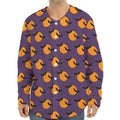 Halloween Bat And Moon Pattern Print Long Sleeve Baseball Jersey