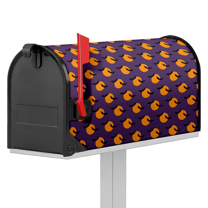 Halloween Bat And Moon Pattern Print Mailbox Cover