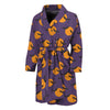 Halloween Bat And Moon Pattern Print Men's Bathrobe