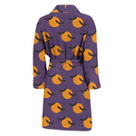 Halloween Bat And Moon Pattern Print Men's Bathrobe