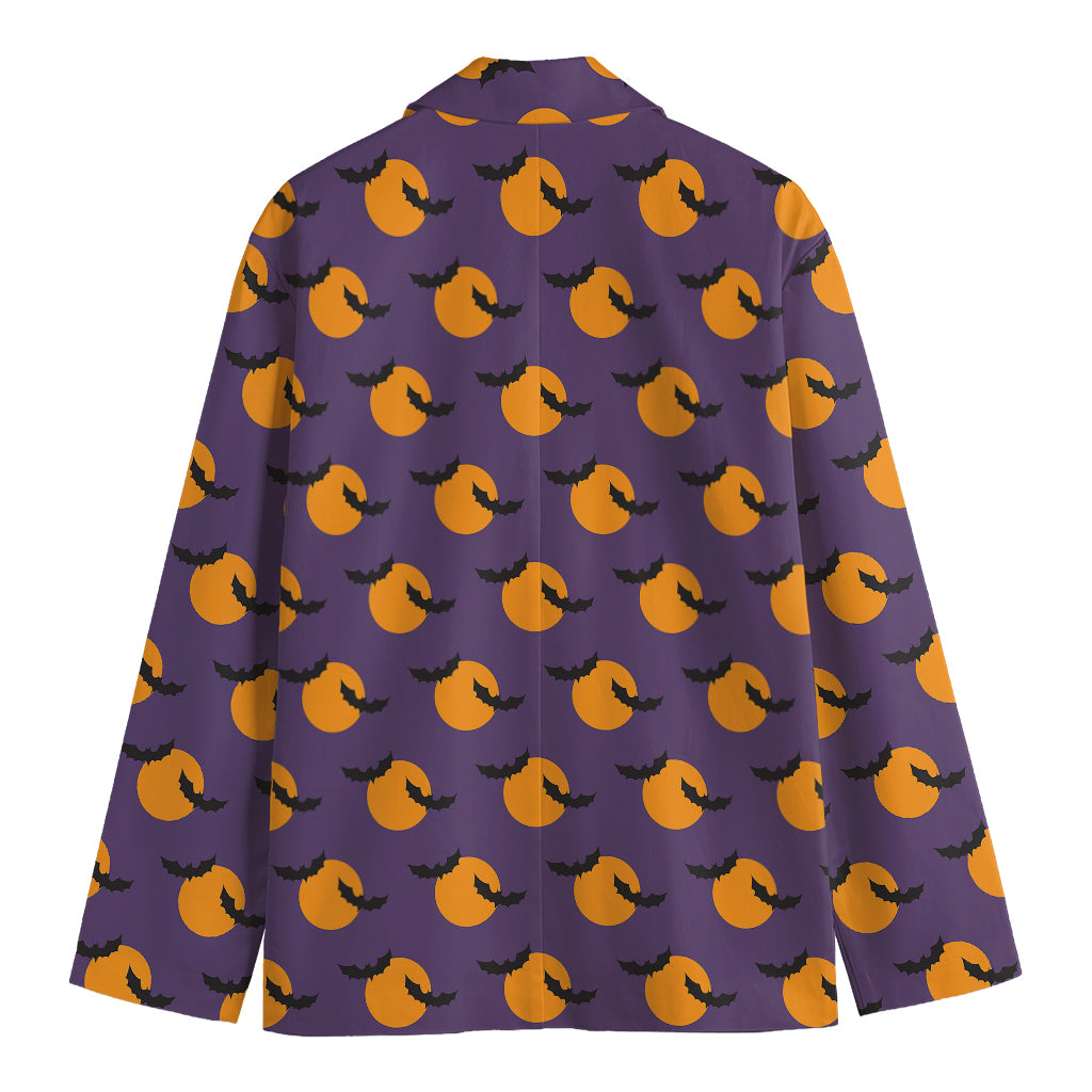 Halloween Bat And Moon Pattern Print Men's Blazer