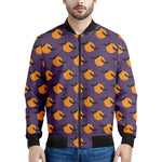 Halloween Bat And Moon Pattern Print Men's Bomber Jacket