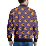 Halloween Bat And Moon Pattern Print Men's Bomber Jacket