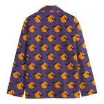 Halloween Bat And Moon Pattern Print Men's Cotton Blazer