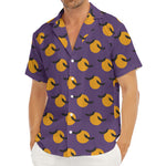 Halloween Bat And Moon Pattern Print Men's Deep V-Neck Shirt